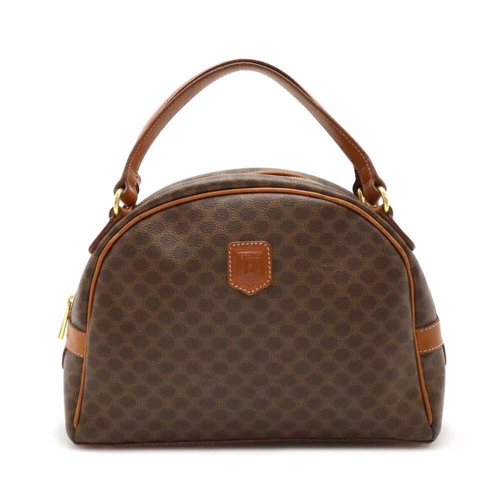 Celine Macadam handbag leather dark brown